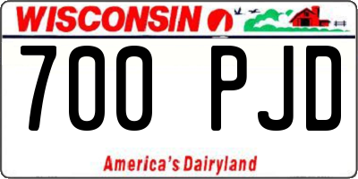 WI license plate 700PJD