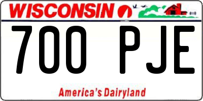 WI license plate 700PJE