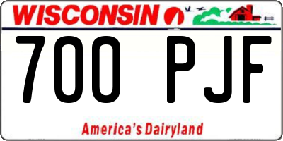 WI license plate 700PJF