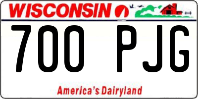 WI license plate 700PJG