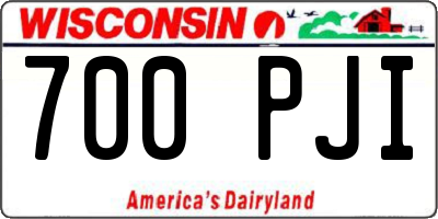 WI license plate 700PJI