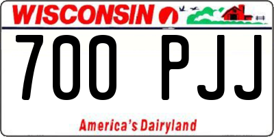 WI license plate 700PJJ