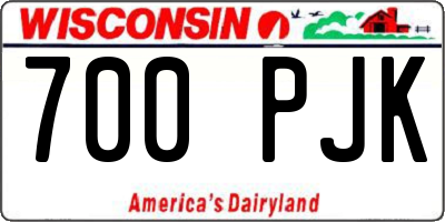 WI license plate 700PJK
