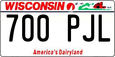 WI license plate 700PJL