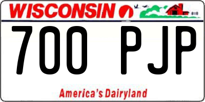 WI license plate 700PJP