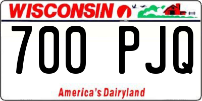 WI license plate 700PJQ