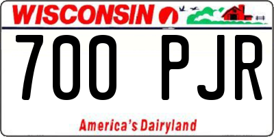 WI license plate 700PJR