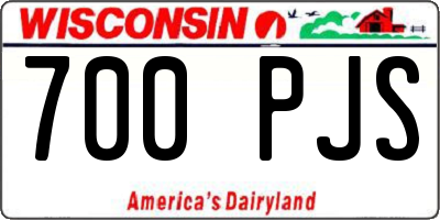 WI license plate 700PJS