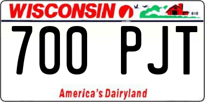 WI license plate 700PJT