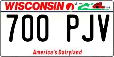 WI license plate 700PJV