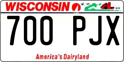 WI license plate 700PJX