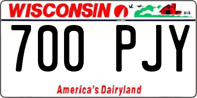 WI license plate 700PJY
