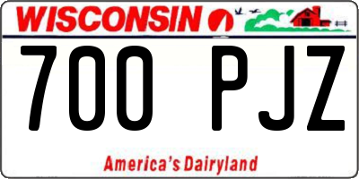 WI license plate 700PJZ