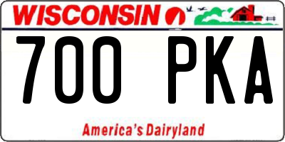 WI license plate 700PKA