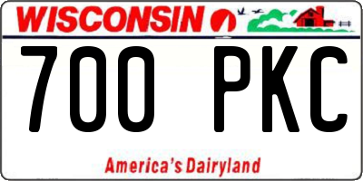 WI license plate 700PKC
