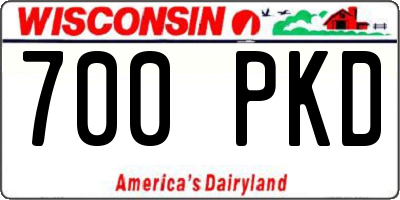 WI license plate 700PKD