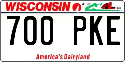 WI license plate 700PKE