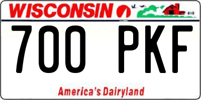 WI license plate 700PKF