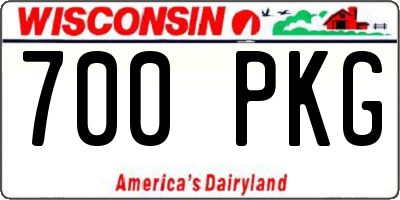 WI license plate 700PKG