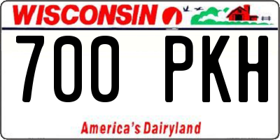 WI license plate 700PKH