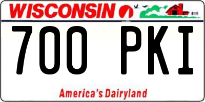 WI license plate 700PKI
