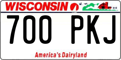 WI license plate 700PKJ