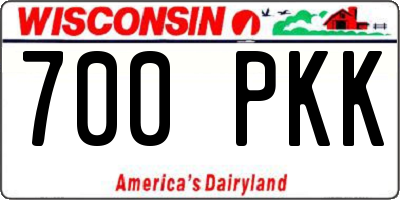 WI license plate 700PKK