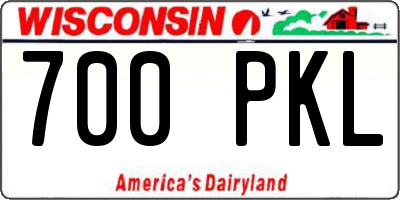 WI license plate 700PKL