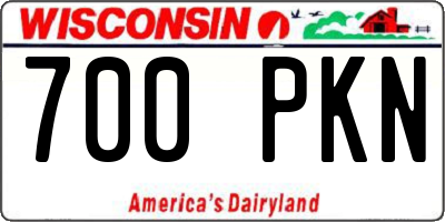WI license plate 700PKN