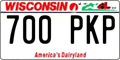WI license plate 700PKP