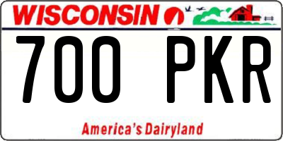 WI license plate 700PKR
