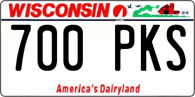 WI license plate 700PKS