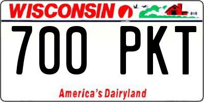 WI license plate 700PKT