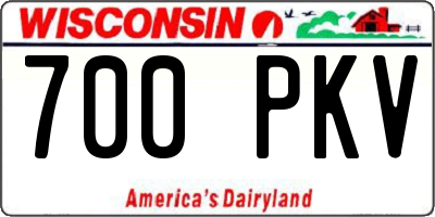 WI license plate 700PKV
