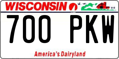 WI license plate 700PKW