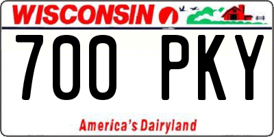 WI license plate 700PKY