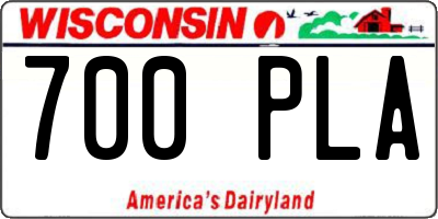 WI license plate 700PLA
