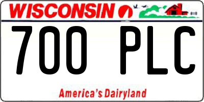 WI license plate 700PLC