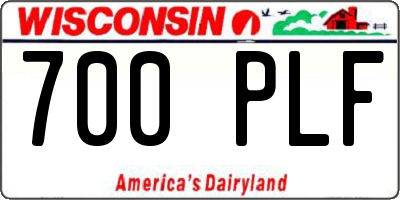 WI license plate 700PLF