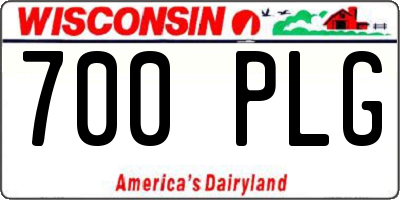WI license plate 700PLG