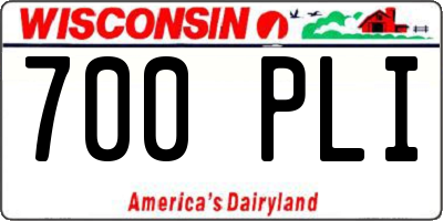 WI license plate 700PLI