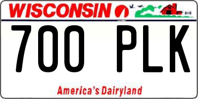 WI license plate 700PLK