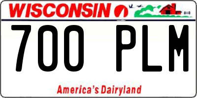 WI license plate 700PLM