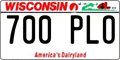 WI license plate 700PLO