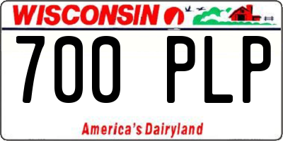 WI license plate 700PLP