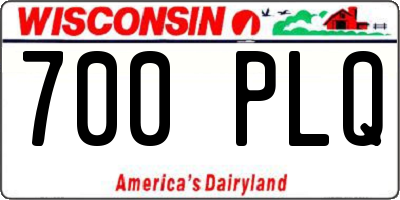 WI license plate 700PLQ