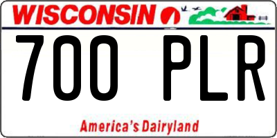 WI license plate 700PLR