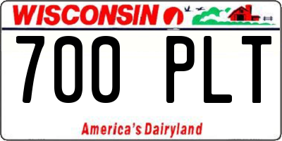WI license plate 700PLT