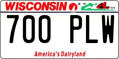 WI license plate 700PLW