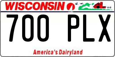 WI license plate 700PLX